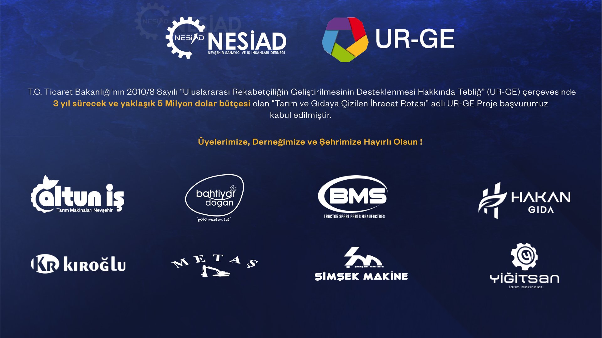 Tarım ve Gıdaya Çizilen İhracat Rotası UR-GE Projesi